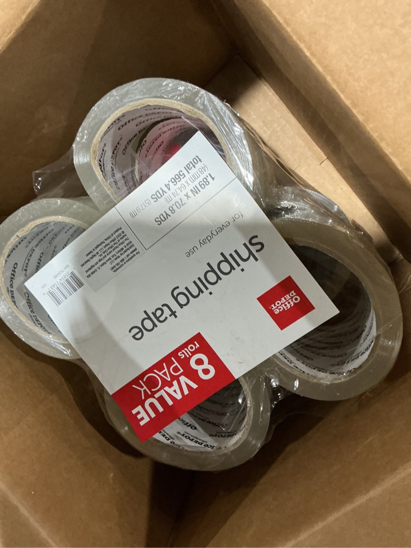 Condition photo showing New/Like New for bidding on 2  packs office depot® brand shipping packing tape, 1.89\\\" x 70.8 yd, clear, pack of 8 rolls