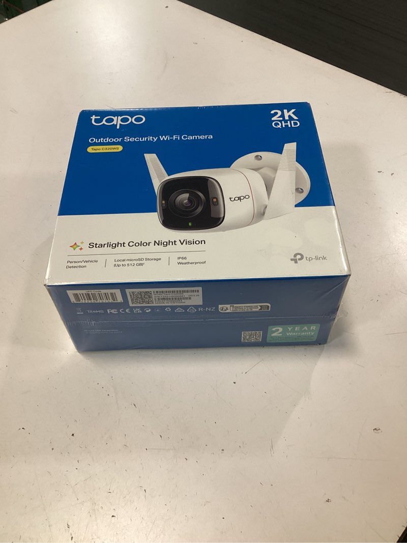 Condition photo showing New/Like New for Tapo TP-Link 2K QHD Security Camera Outdoor Wired, Starlight Sensor for Color Night Vision, Free AI Detection, Built-in Siren, Cloud/SD Card Storage, Works with Alexa & Google Home C320WS