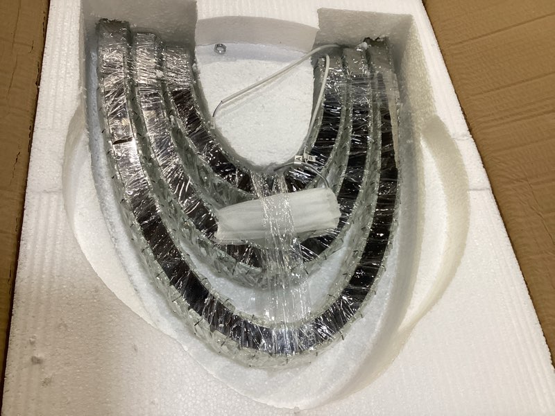 Condition photo showing Good Condition for modern crystal ceiling light chandelier, flush mount lighting fixture pendant ceiling lamp light for living room bedroom dining room hallway 3 round 3 color