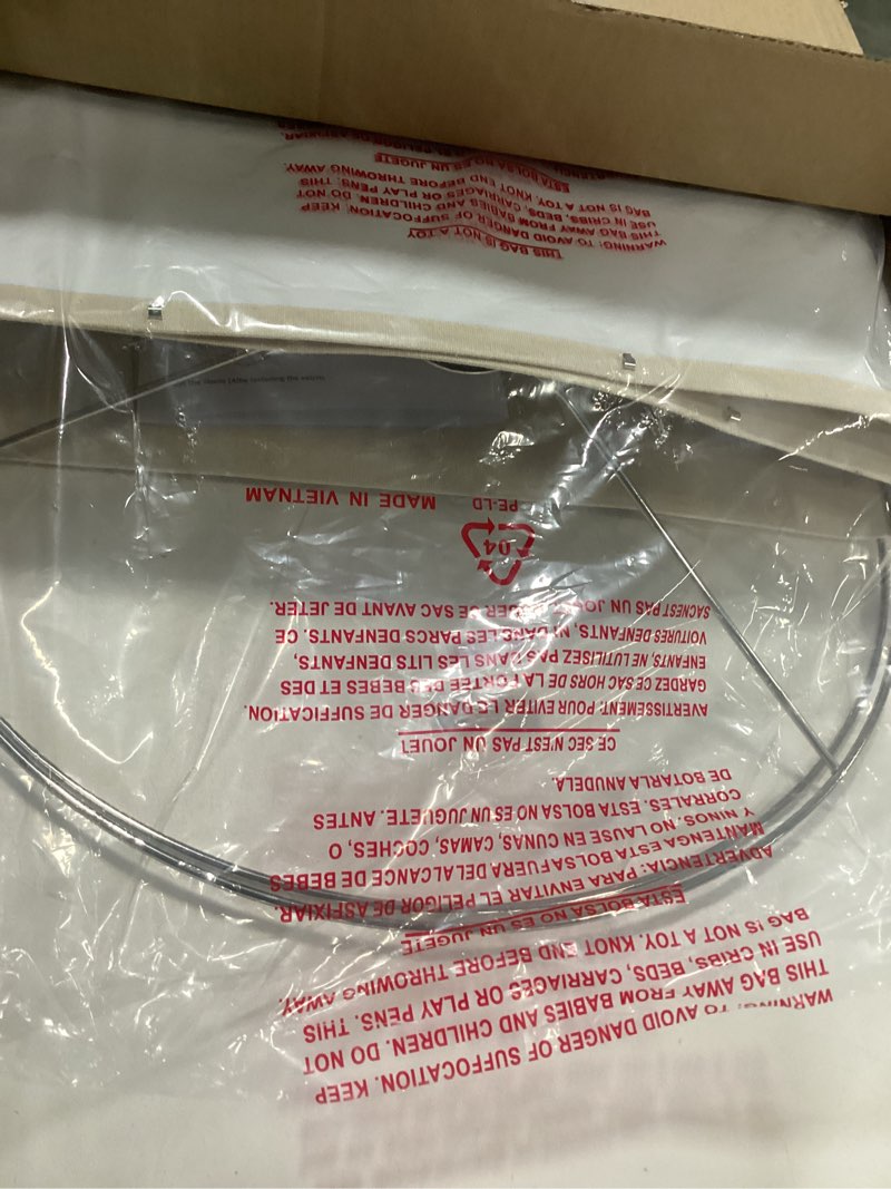 Condition photo showing New/Like New for Aspen Creative 38871, Contemporary Design Drum Collapsible UNO Lamp Shade for Table Lamp And Pendant Light, 16" Top x 16" Bottom x 9" Height, Threaded UNO 36mm, Oatmeal Linen 16" Top x 16" Bottom x 9" Slant Oatmeal