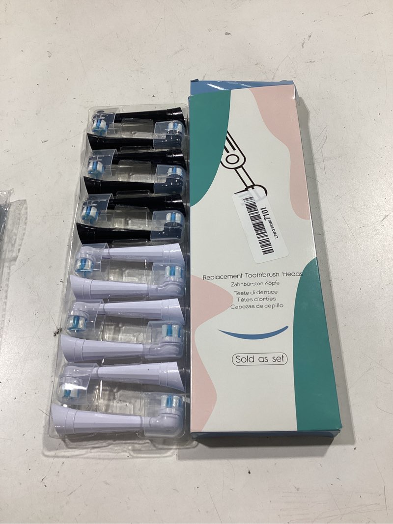 Condition photo showing New/Like New for 8 pcs io toothbrush heads with medium bristle compatible with oral b io, replacement heads compatible with oral b io 2/3/4/5/6/7/8/9/10/deep clean series electric toothbrushes (black/white) multi-colored 8 count (pack of 1)