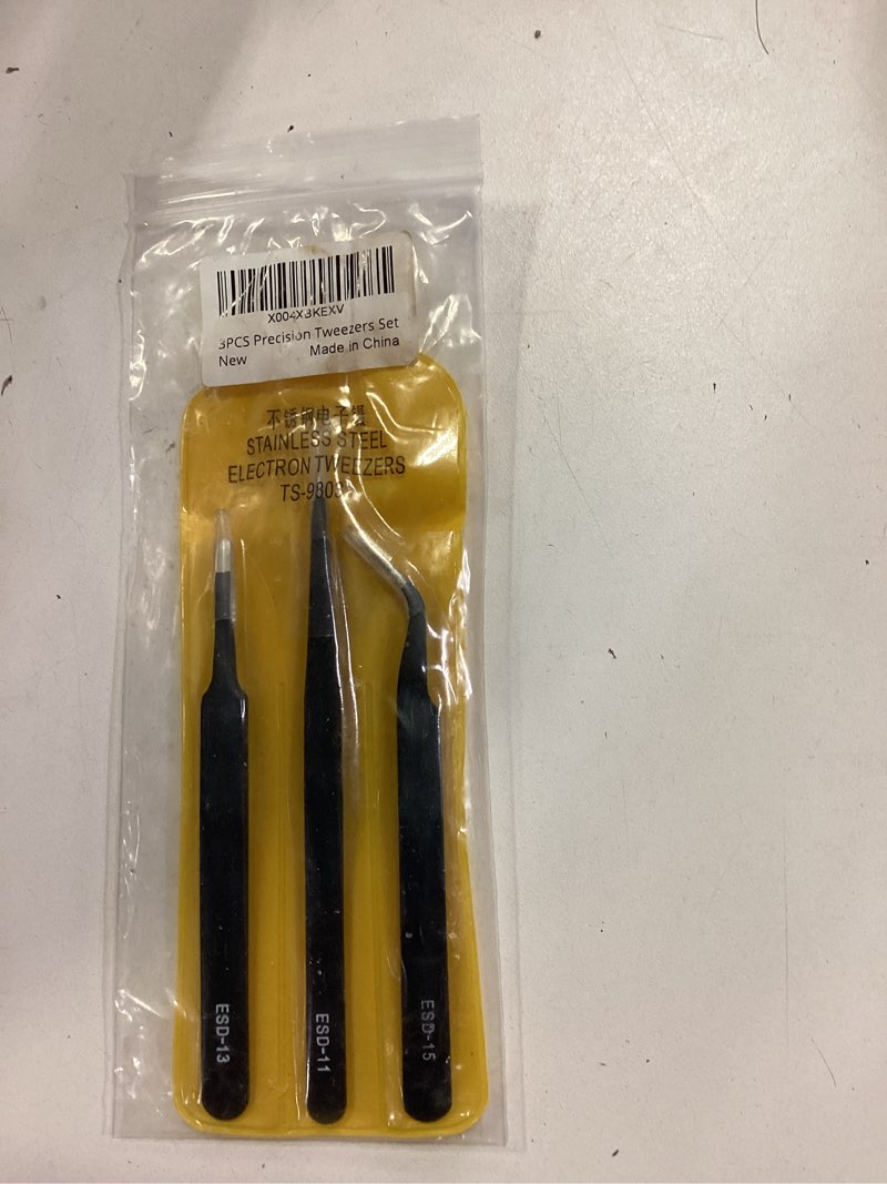 Condition photo showing Good Condition for 3PCS Precision Tweezers Set, Upgraded ESD high-end anti-static for Craft, Electronics, Soldering, Laboratory Work, Soldering, Model, Eyelash Extensions, Nail stickers, Jewelry-Making