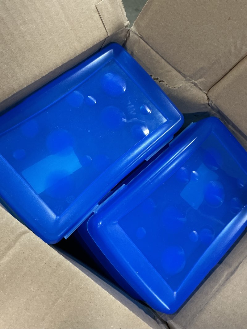 Condition photo showing As Is for storex pencil case, 8.38 x 5.63 x 2.5 inches, opaque blue, box of 12 (61623a12c)