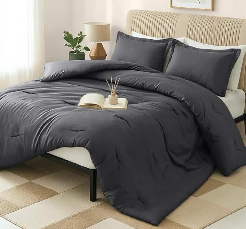 Utopia Bedding King/California King Size Comforter Set with 2 Pillow Shams - Bedding Comforter Sets - Down Alternative Grey Comforter - Soft and Comfortable - Machine Washable