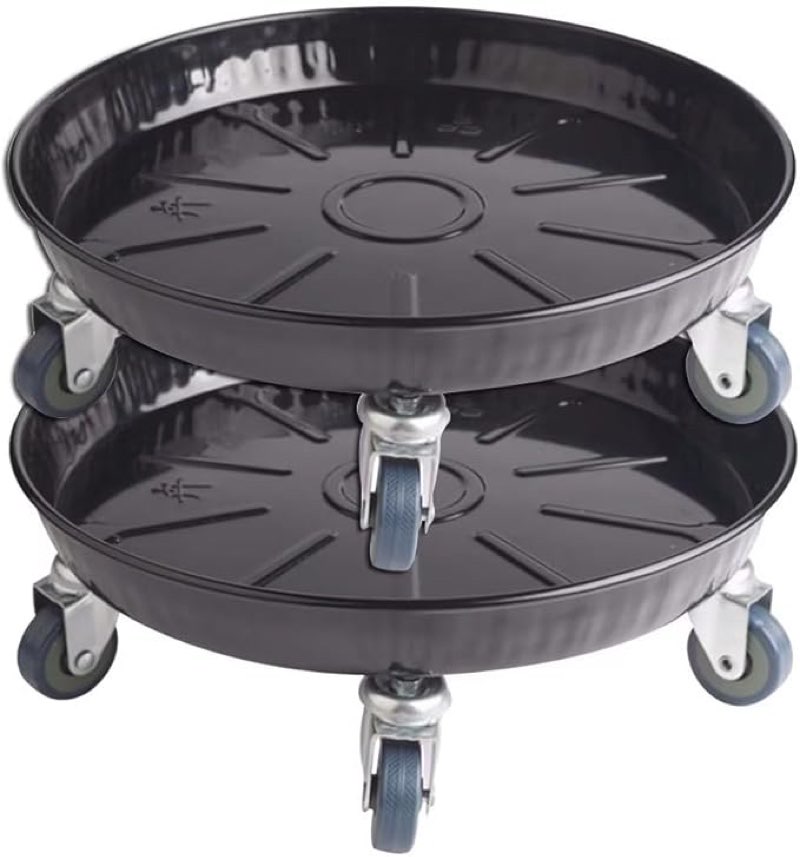 Planter Caddy with Wheels Extra Large Heavy Duty Metal Plant Stand with Wheels Plant Dolly for Garden Plant Pot Flowerpot Tray for Indoor Outdoor 20 Inches Black