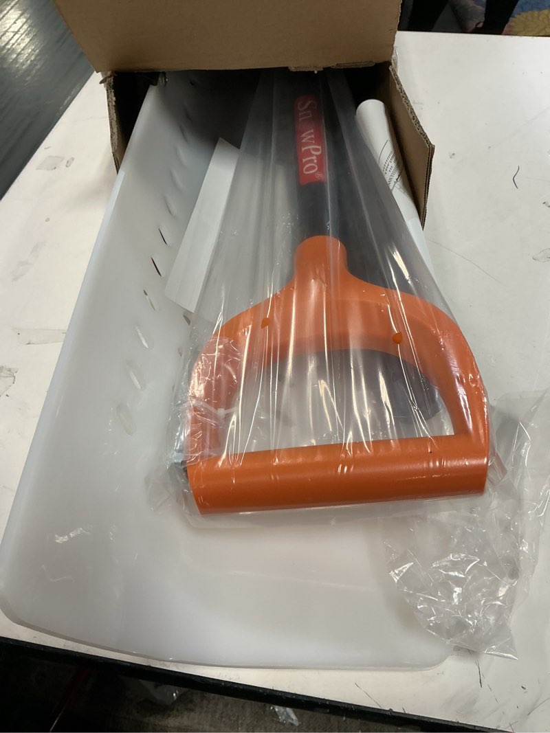 Condition photo showing New/Like New for 36 Inch Heavy Duty Snow Pusher, Extra Wide Snow Shovel for Driveway, Sidewalk, Patio, Deck & Doorway Snow Removal, Ergonomic Back Saver Snow Plow with UHMW-PE Blade, Non-Slip Grip Handle