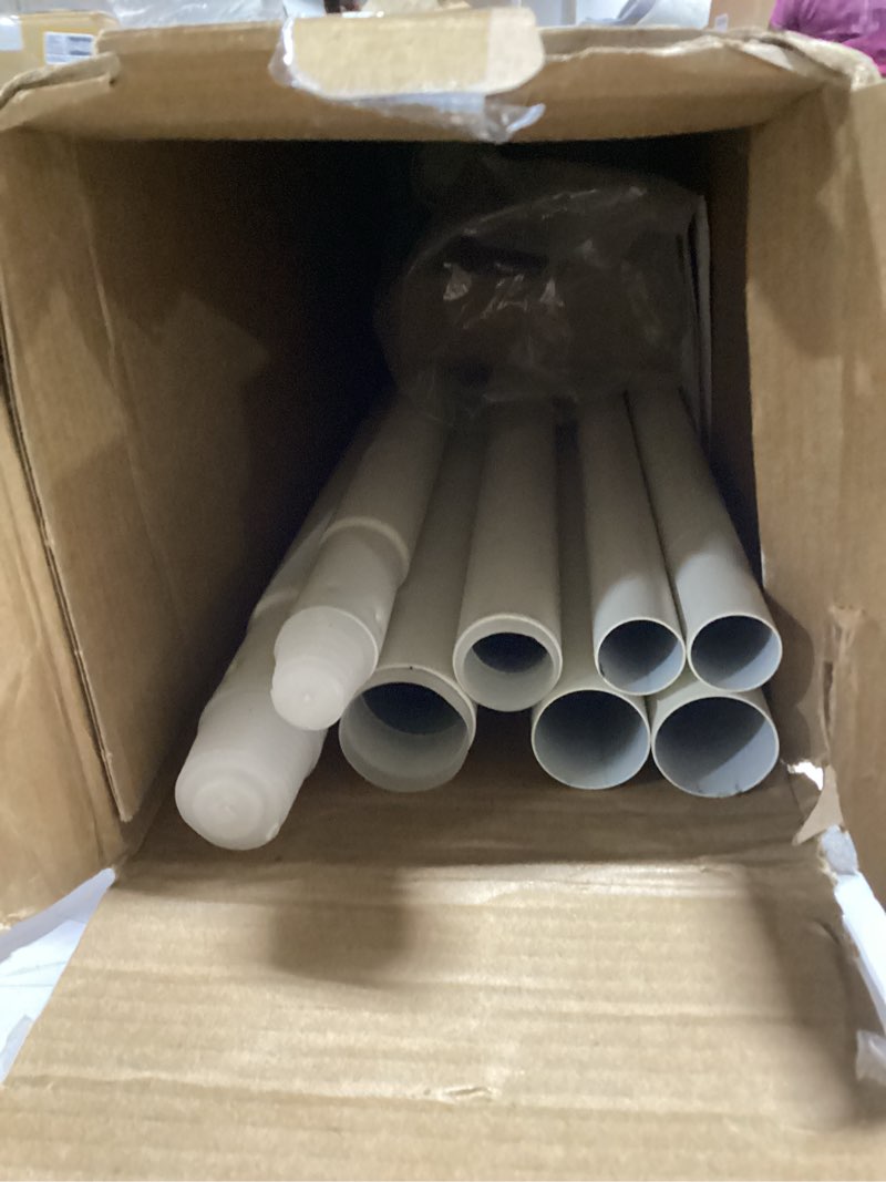 Condition photo showing As Is for KAMANINA 1 Inch Double Curtain Rods for Windows 66 to 120 Inches ((5.5-10 Feet), Ivory White Heavy Duty Double Curtain Rod, Telescoping Drapery Rod with Netted Texture Finials Ivory White 66-120"