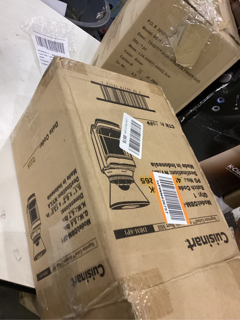 Condition photo showing As Is for Cuisinart Coffee Grinder, Electric One-Touch Automatic Burr Coffee Grinder with 18-Position Grind Selector, Cup Size Selector for 4 – 18 Cups, DBM-8P1, Black Stainless Burr Mill Stainless Steel