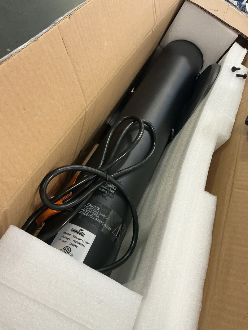 Condition photo showing As Is for Portable Heater Outdoor Infrared 1500W 8 Heat Levels 8H Timers Carbon Fiber Tube Tip-Over&Overheat Protection IP65 Waterproof Electric Garden Heater, Deep Black