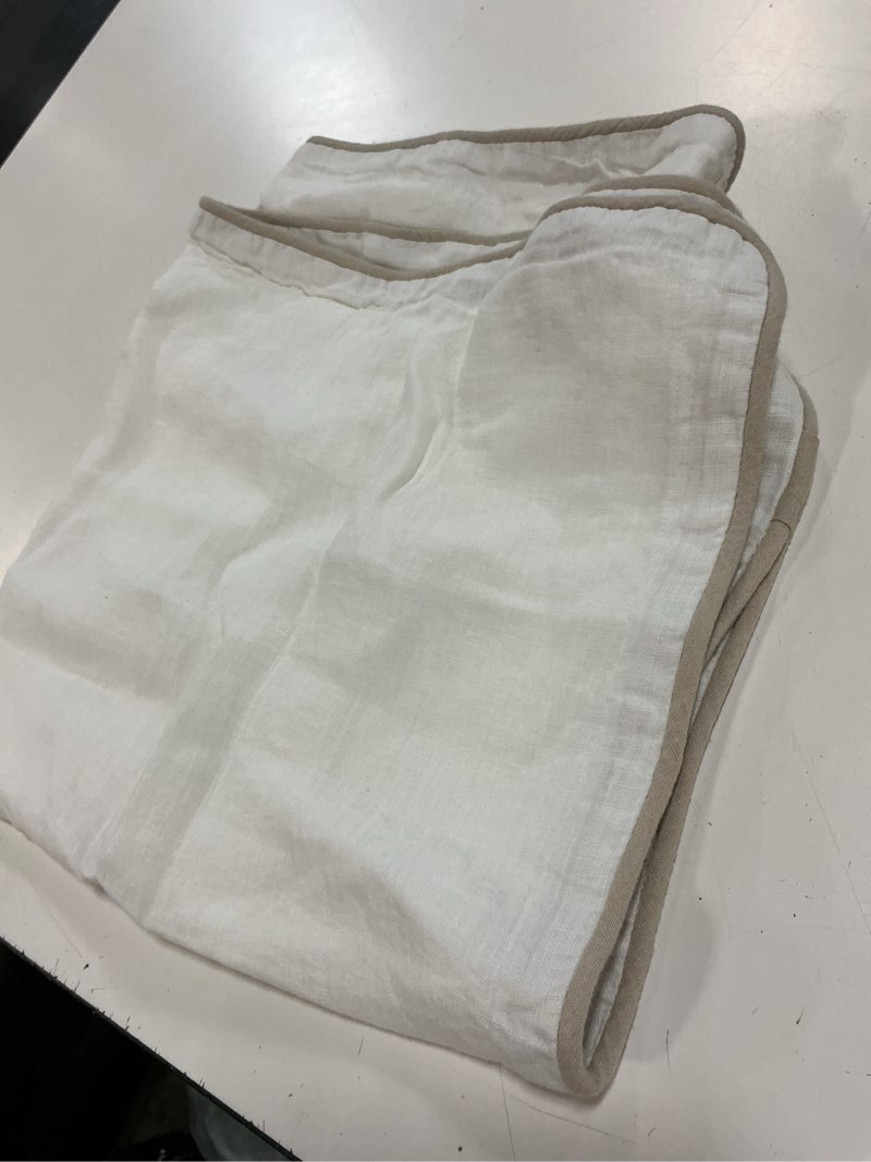 Condition photo showing Good Condition for european linen piped euro sham, euro, white/toffee