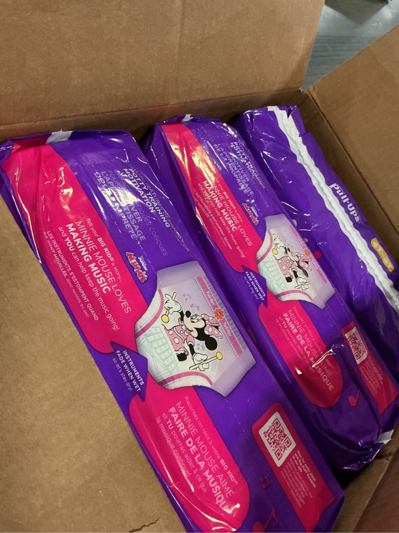 Condition photo showing New/Like New for pull-ups girls' potty training pants, size 4t-5t training underwear (38-50 lbs), 99 count (3 packs of 33) 4t-5t 99