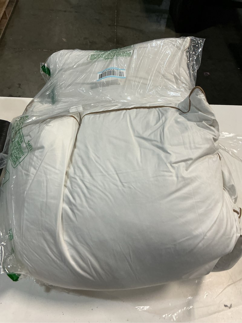 Condition photo showing As Is for puredown® made in usa goose feather down pillow, 100% cotton cover, hotel pillows king size set of 2, luxury feather pillows for back, stomach or side sleepers brown king (pack of 2)