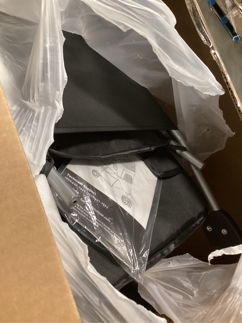 Condition photo showing Good Condition for smug 3 wheels pet stroller, dog and cat strollers, storage basket and cup holder, breathable mesh, lightweight travel carrier, waterproof and foldable for small pets outdoor walk, black black 3 wheels