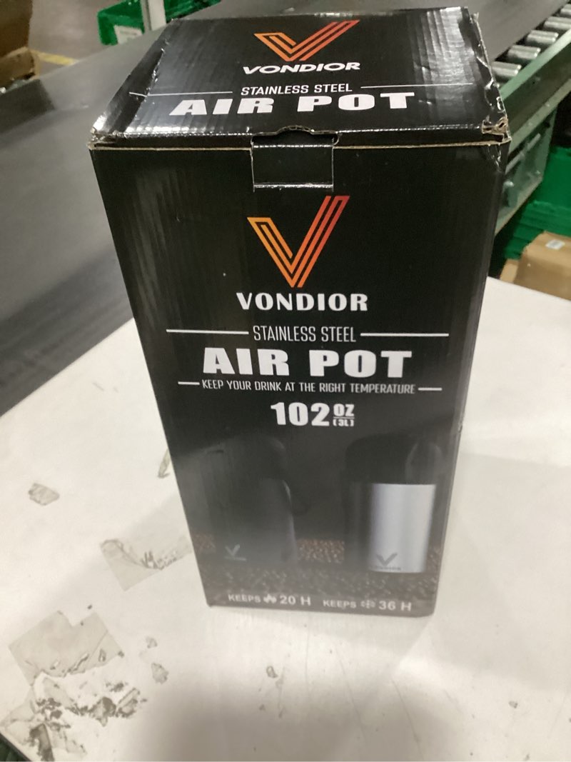 Condition photo showing As Is for Airpot Coffee Dispenser with Pump - 2Pcs 102 oz Insulated Stainless Steel Coffee Carafe - Thermal Be