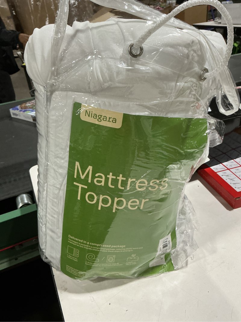 Condition photo showing As Is for Ultra Soft Twin XL Size Mattress Topper - Viscose Made from Bamboo Pillow Top Mattress Pad for Back Pain Relief - Naturally Cooling for Hot Sleepers, Green Green Twin XL