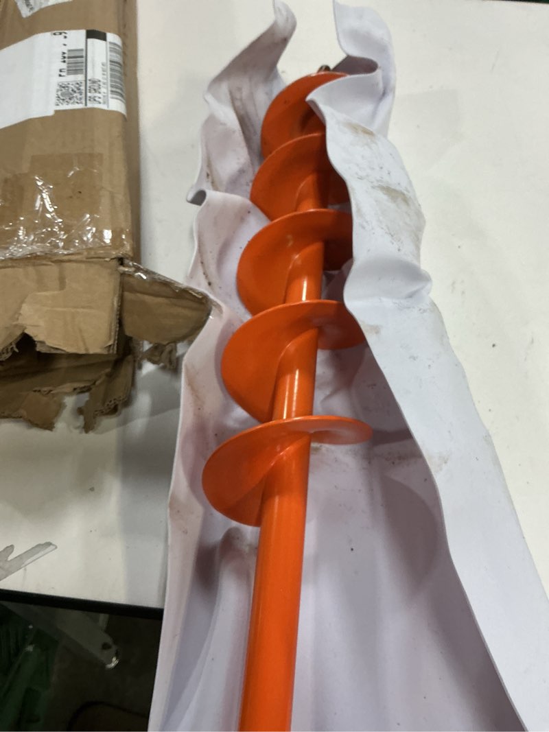 Condition photo showing As Is for upgraded auger drill bit for planting 4'' x 32'' garden drill augers for digging holes post hole auger for bulbs, flower, fence posts earth auger bit for cordless and corded drill - fit 3/8" hex drive