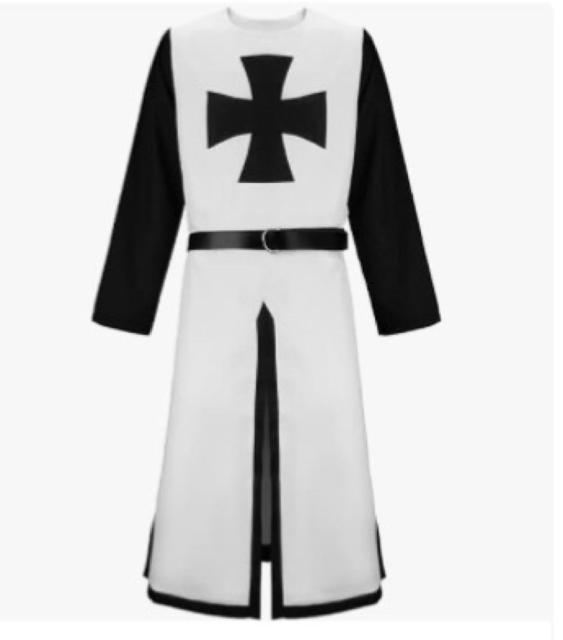 COSMAKER Mens Medieval Crusader Tunic Templar Knight Surcoat Renaissance Chivalric Warrior Hospitall