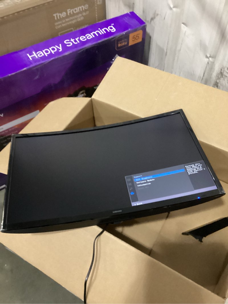 Condition photo showing Working Condition Verified for SAMSUNG 24" Essential S3 (S36GD) Series FHD 1800R Curved Computer Monitor, 100Hz, Game Mode, Advanced Eye Comfort, HDMI and D-sub Ports, LS24D366GANXZA