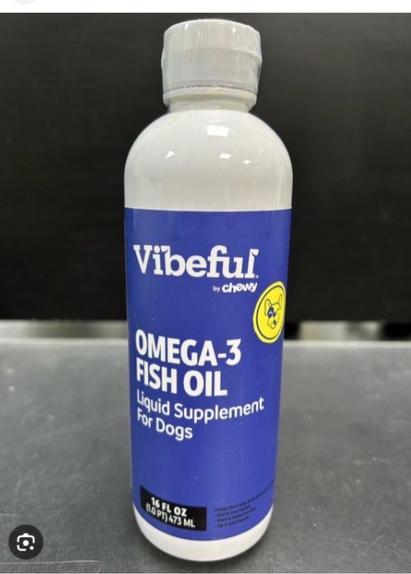 Vibeful Omega-3 Fish Oil Liquid Skin & Coat Supplement for Dogs 16 FL oz ( BB: 09/2026)