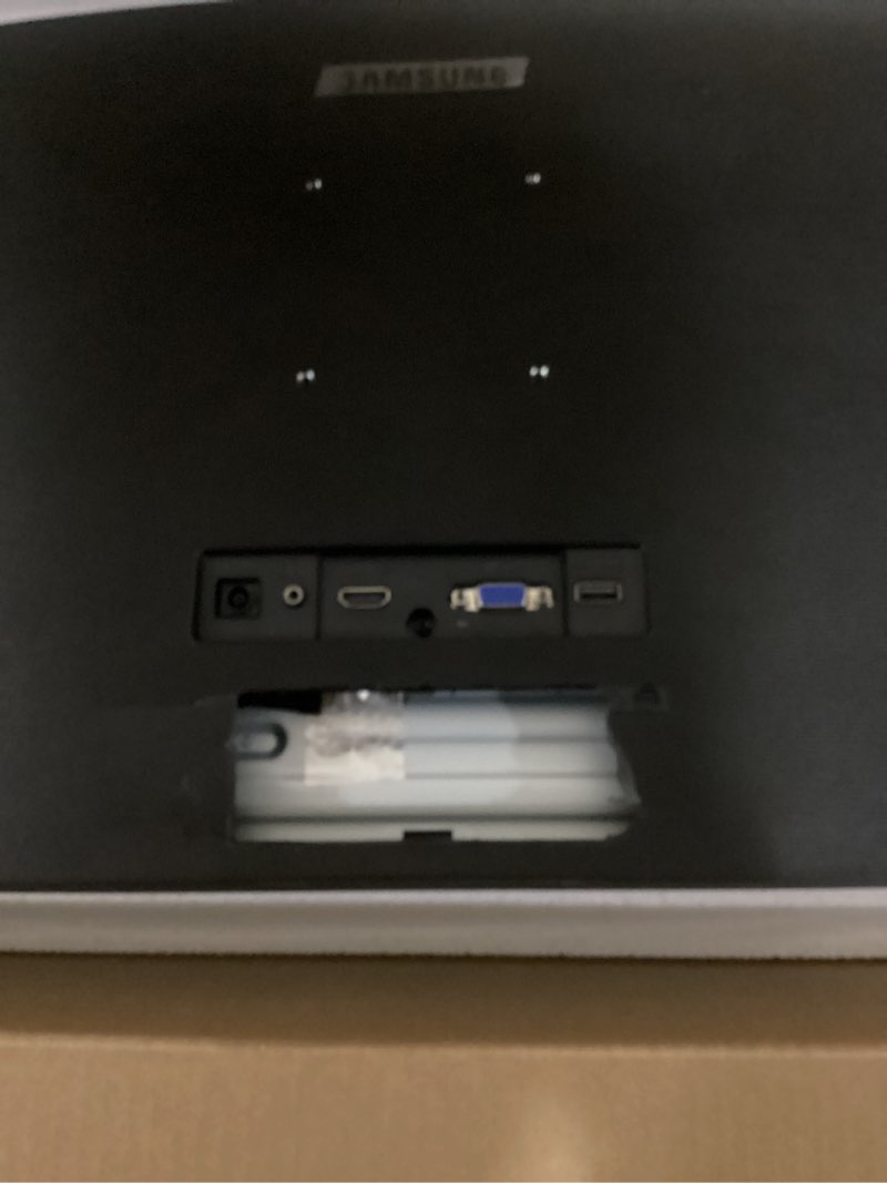 Condition photo showing As Is for SAMSUNG 24" Essential S3 (S36GD) Series FHD 1800R Curved Computer Monitor, 100Hz, Game Mode, Advanced Eye Comfort, HDMI and D-sub Ports, LS24D366GANXZA