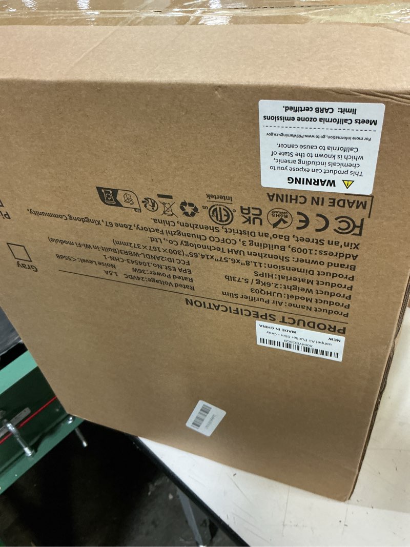 Condition photo showing New/Like New for uahpet pet air purifier for home, reduce pet hair, dander, odors, dust, smoke for large rooms up to 2100 ft², air cleaner with h13 hepa, washable pre-filter & air quality monitor, white+gray