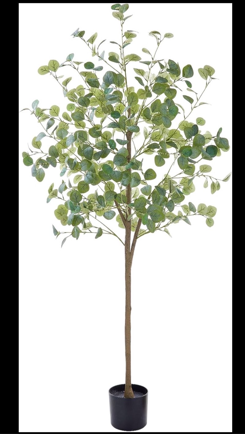 Goabroa Eucalyptus Tree Artificial, 6FT Tall Large Fake Plant for Indoor Home Decor, Faux Eucalyptus Tree for Living Room, Bedroom, Entryway