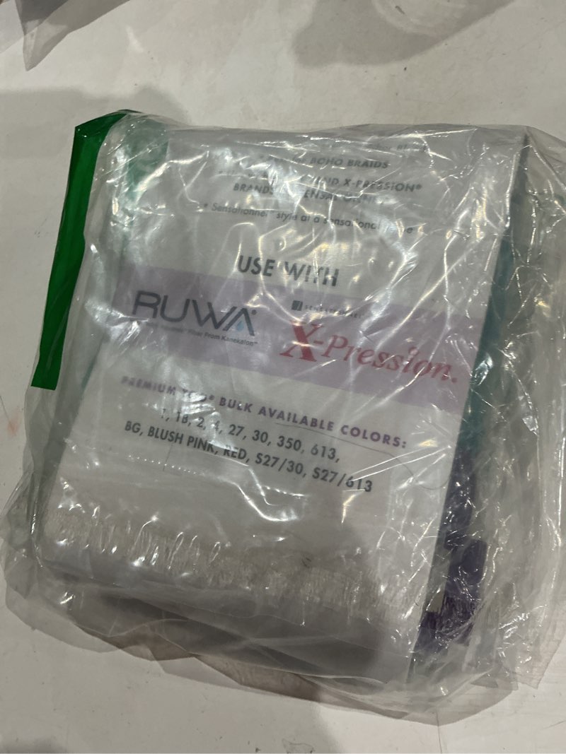 Condition photo showing Good Condition for sensationnel premiumtoo bulk weaving-2x jazzy water,1pk 18in, 1 jetblack | human hair blend, 2x more hair, lightweight, feed-in, knotless, goddess for boho braids