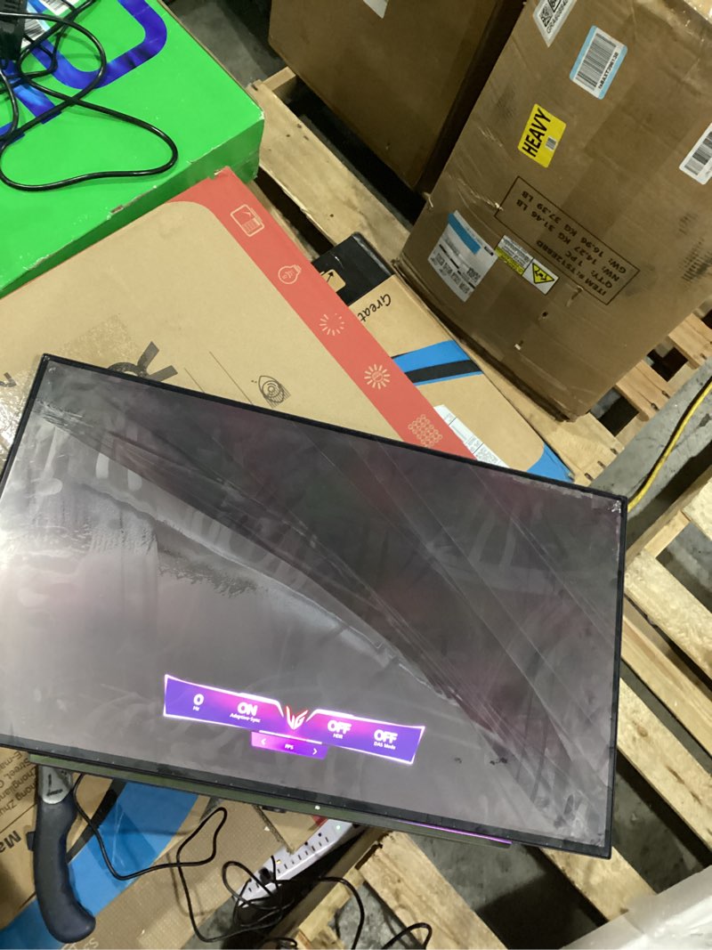 Condition photo showing As Is for LG 27GX704A-B 27-inch Ultragear QHD (2650x1440) OLED Gaming Monitor 240Hz, 0.03ms, NVIDIA G-Sync Compatible, AMD FreeSync Premium Pro, VESA Display HDR TrueBlack400, HDMI 2.1, DisplayPort, Black 27 inches 27GX704A-B