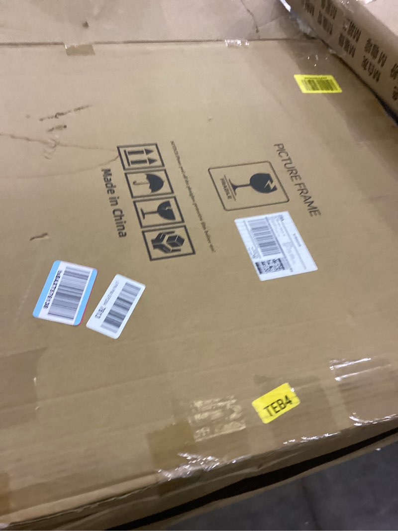 DAMAGED VNVNK 24x24 Frame Natural Wood Color, Perfect for 24x24 Inch Picture without Mat or 20x20 Inch Picture with Mat, Home Wall Decor Picture Frame-1 PCS