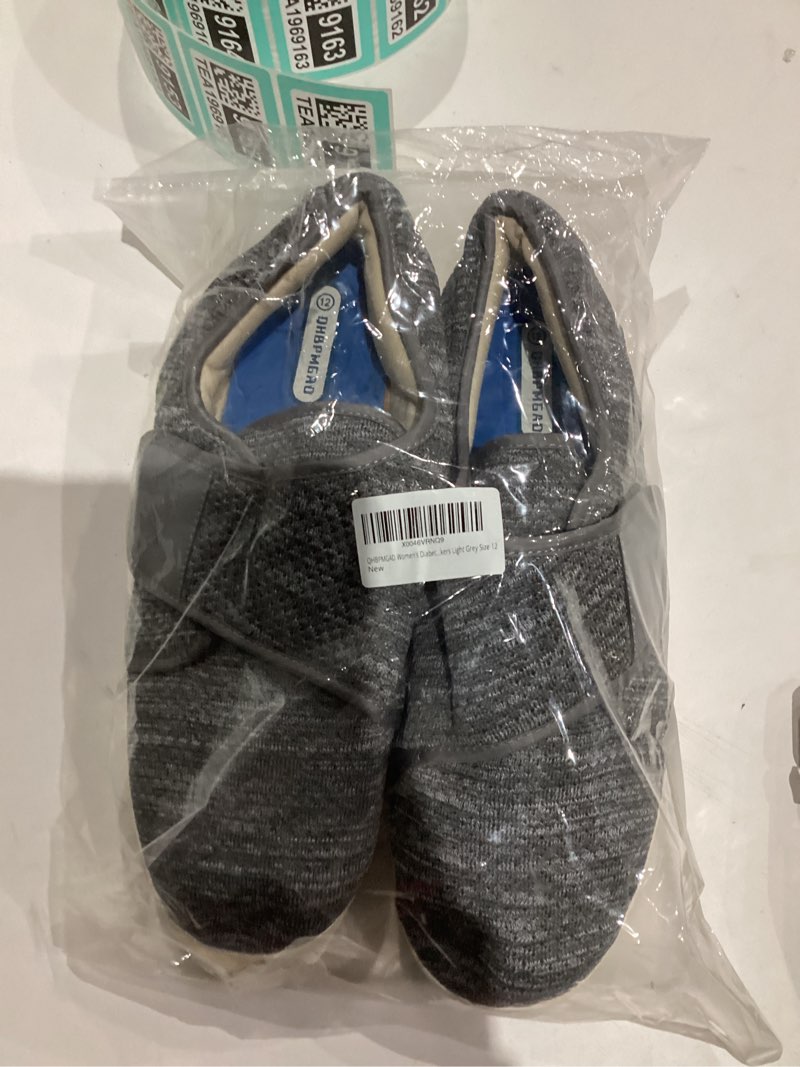 Condition photo showing New/Like New for QHBPMGAD Diabetic Shoes for Women, Women's Wide Width Elderly Shoes, Adjustable Hook and Loop Closure Anti-Slip Breathable Lightweight, Swollen Feet Walking Edema Sneakers 12 Wide Light Grey Womens Diabetic Shoes