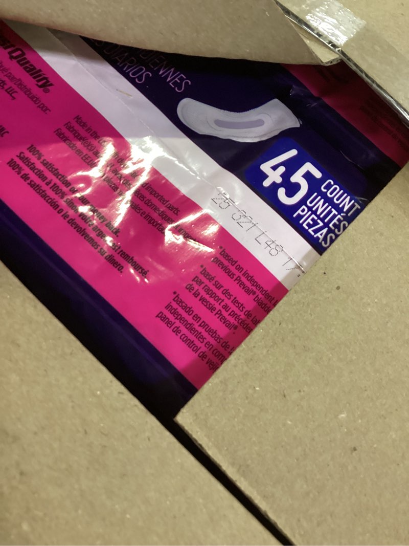 Condition photo showing New/Like New for prevail plus | long length incontinence bladder control pads | ultimate absorbency | 90 count (2 packs or 45) 45 count (pack of 2)