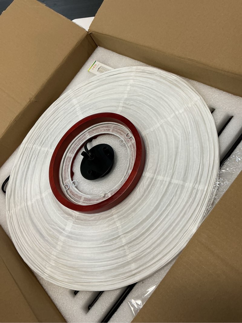 Condition photo showing Good Condition for Japanese Rice Paper Floor Lamp - 3000K Color Bulb Included 49.2 Inches White Akari Standing Light - Handmade Japandi Noguchi Lamp with Lantern Lamp Shade for Bedroom Dining Room Living Room