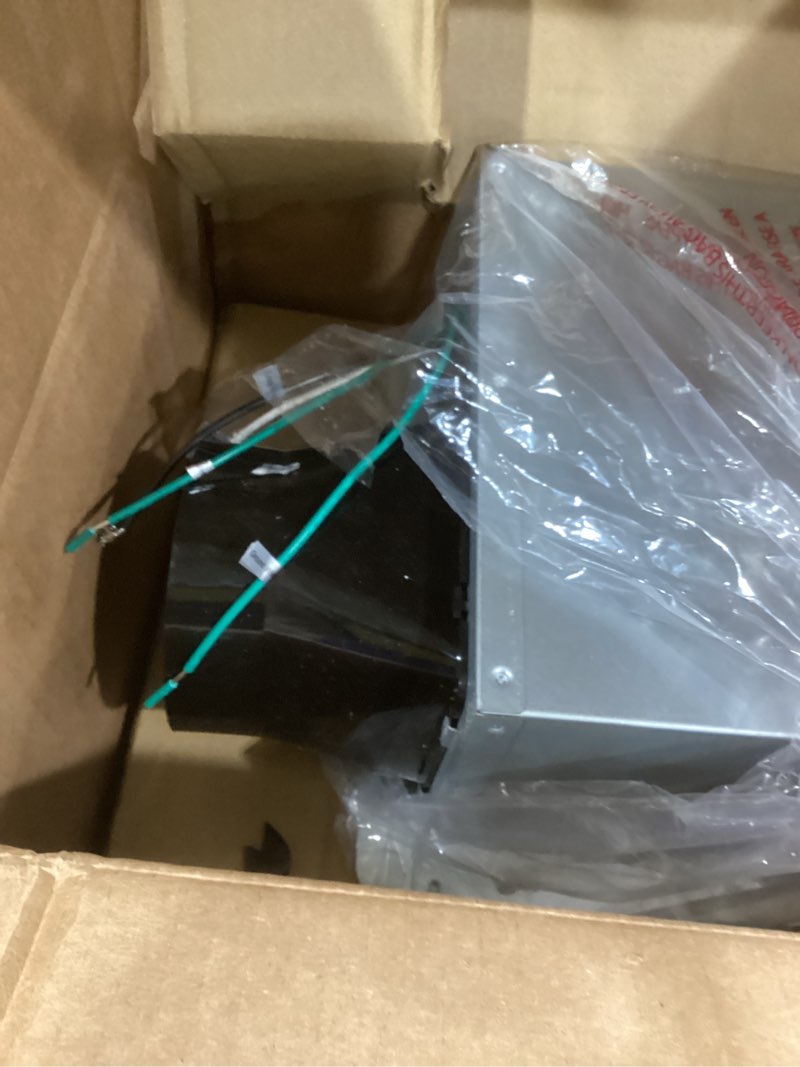 Condition photo showing As Is for Bathroom Exhaust Fan with Light & Remote,7 RGB AI Light & Nightlight 3000LM 5 CCT 2700K-6500K Dimmable LED 130 CFM 1 Sone,Quiet Household Ventilation Fans,Memory Function,Bathroom Fans for Ceiling Exhaust Fan with Light C126A-A-Z1 White