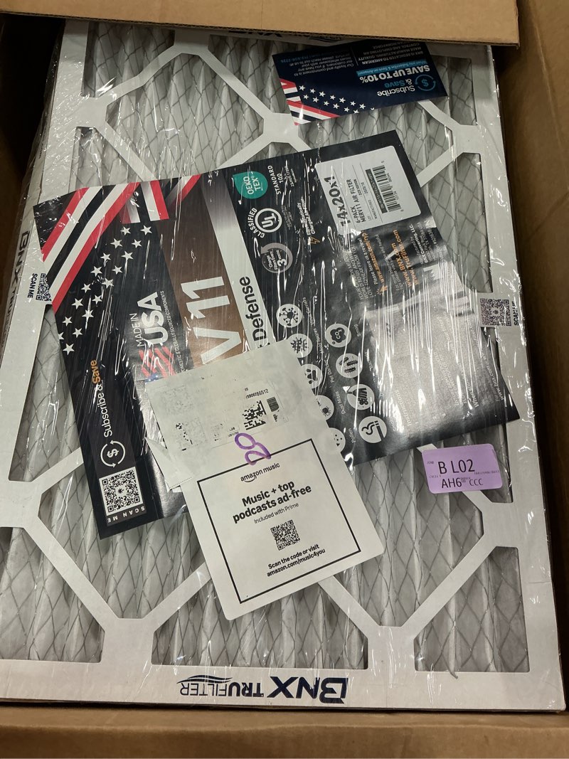 Condition photo showing Good Condition for BNX TruFilter 14x20x1 Air Filter MERV 11 (6-Pack) - MADE IN USA - Allergen Defense Electrostatic Pleated Air Conditioner HVAC AC Furnace Filters for Allergies, Dust, Pet, Smoke, Allergy MPR 1200 FPR 7 MERV 11 14x20x1 6-Pack