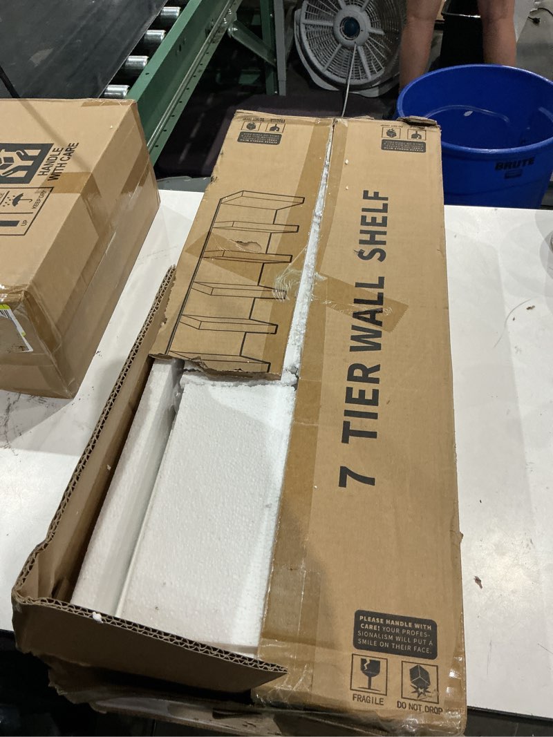 Condition photo showing Good Condition for litaether versatile 7 tier wall shelf unit,white lack wall shelf,display floating shelf with led remote control light 7 tier white