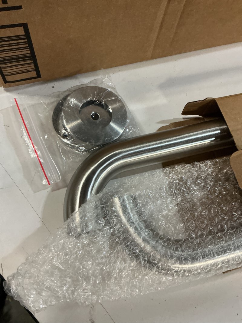 Condition photo showing Good Condition for 2 Pack 24 Inch Shower Grab Bar, iMomwee Satin Brushed Nickel Stainless Steel Bathroom Grab Bar Handle,Shower Balance Bar,Safety Hand Rail Support,Handicap Elderly Senior Assist Handle(1.25" Diameter) 24 Inch Brushed Nickel