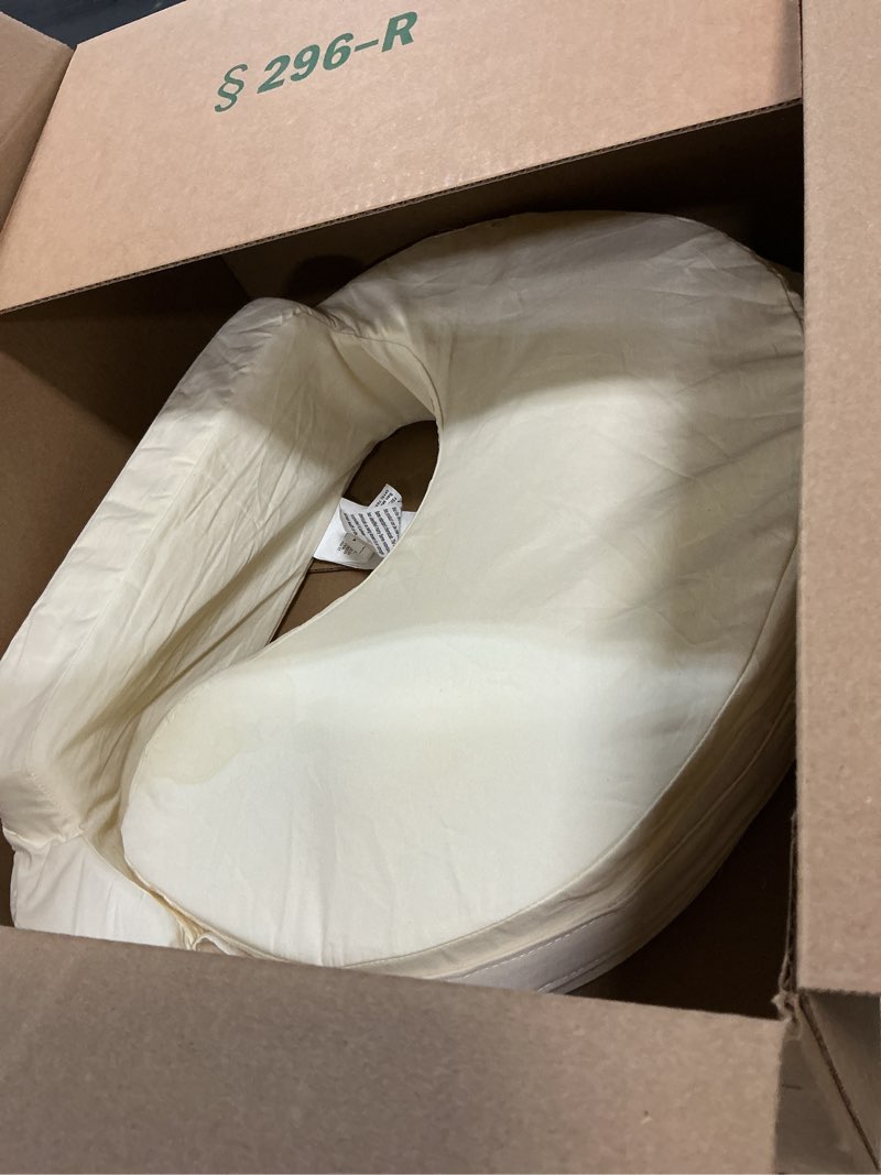 Condition photo showing Good Condition for my brest friend deluxe organic nursing pillow 100% organic cotton slipcover ergonomic breastfeeding pillows supports both mom and baby breastfeeding essentials handy side pocket cream organic cream
