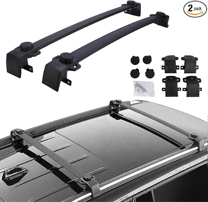 ( incomplete ) PARTOL Compass Cross Bars Roof Rack Crossbar for Jeep Compass 2017 2018 2019 2020 2021 2022/All-NEW-5-dr SUV with Side Rails, Aluminum Roof Rail Luggage Rack Cargo Carrier for Canoe Kayak Bike