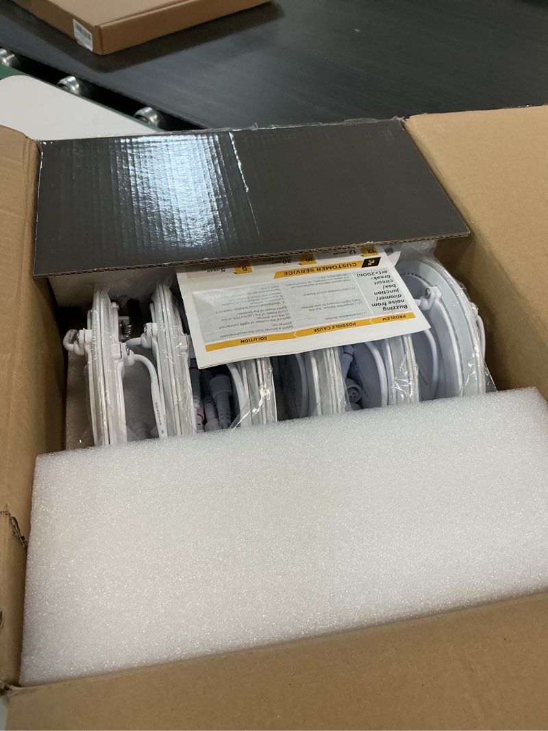 Condition photo showing New/Like New for ensenior 12 pack 6 inch led recessed ceiling light, dimmable, 2700k-5000k 5cct, 1200lm 12w 120v, high brightness canless wafer downlight - etl&fcc&ic 2700k/3000k/3500k/4000k/5000k - 5cct white 6 inch