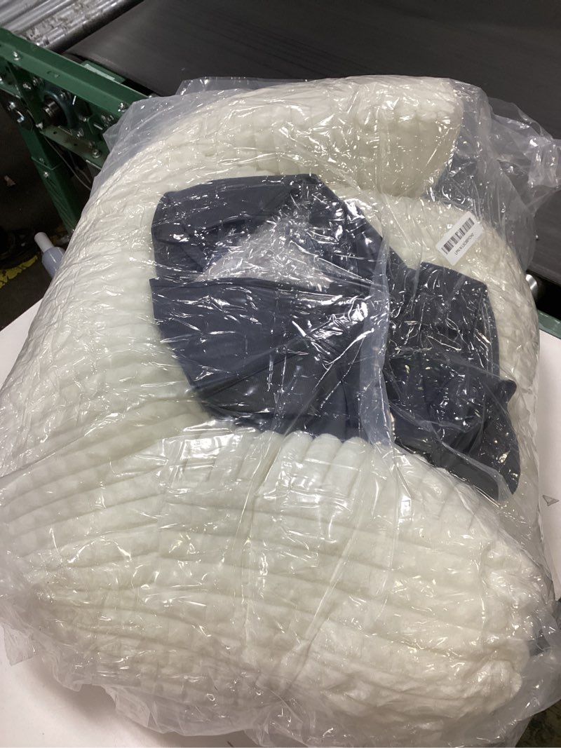 Condition photo showing Good Condition for A Nice Night Reading Pillow Bed Wedge Large Adult Children Backrest with Arms Back Support for Sitting Up in Bed/Couch for Lounging Bedrest,Waffle Stereoscopic Design,Ivory Ivory Large