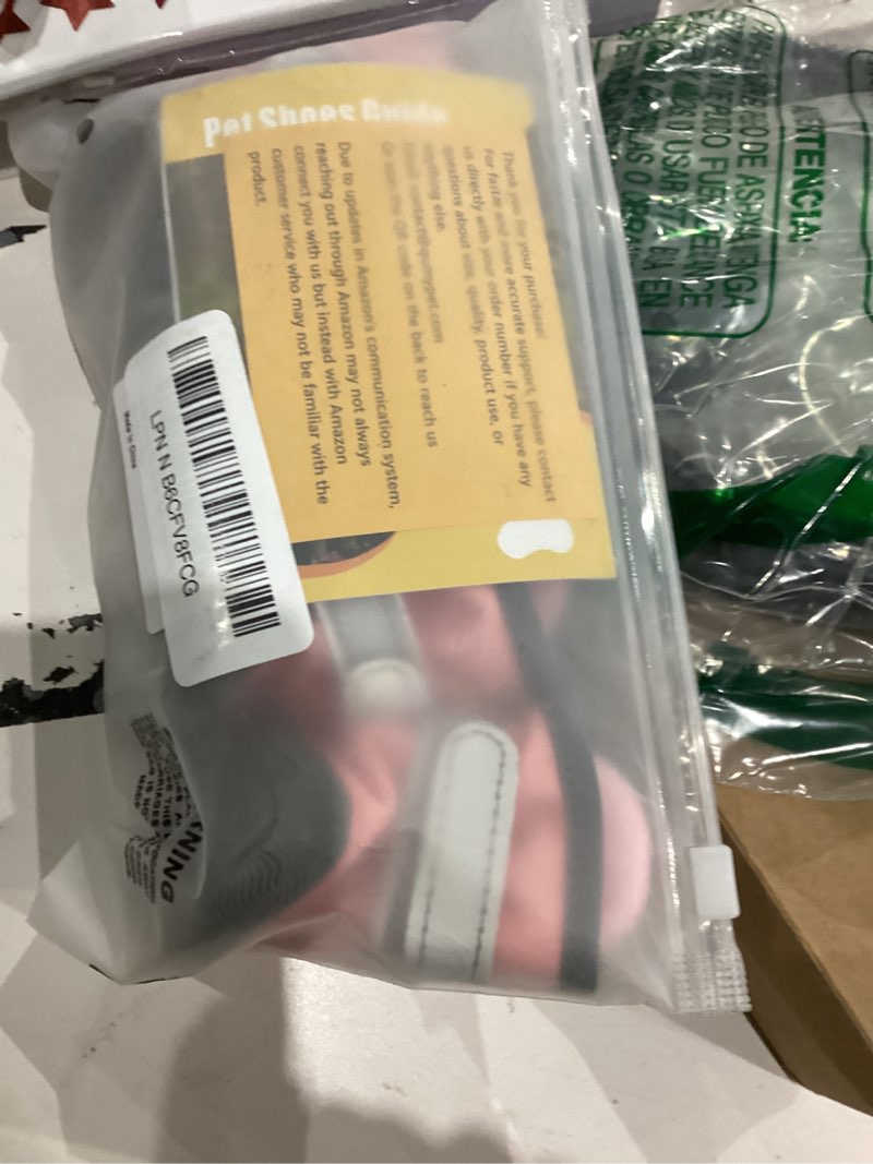 Condition photo showing New/Like New for QUMY Dog Shoes for Small Dogs, Puppy Dog Boots & Paw Protectors for Winter Snowy Day, Summer Hot Pavement, Waterproof in Rainy Weather, Ourdoor Walking, Indoor Hardfloors Skid-Resistant Sole Pink 3 Pink size 3: 1.70"x1.31"(L*W)