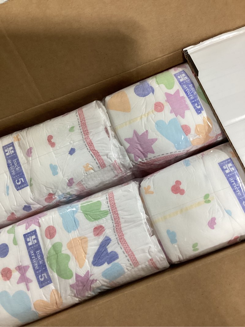 Condition photo showing New/Like New for huggies size 5 diapers, snug & dry baby diapers, size 5 (27+ lbs), 84 count, packaging may vary size 5 84