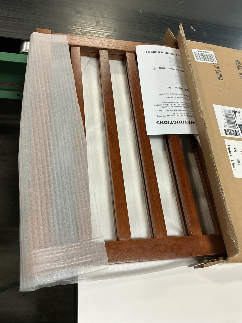 Condition photo showing Good Condition for LZRS 2-Panel Wooden Free Standing Foldable Dog Gate Indoor – Solid Hardwood 24" High, Step-Over Safety Pet Gate for Doorways, Stairs & Small Spaces - Indoor Use, Oak Brown Oak 24"Height-2 Panel