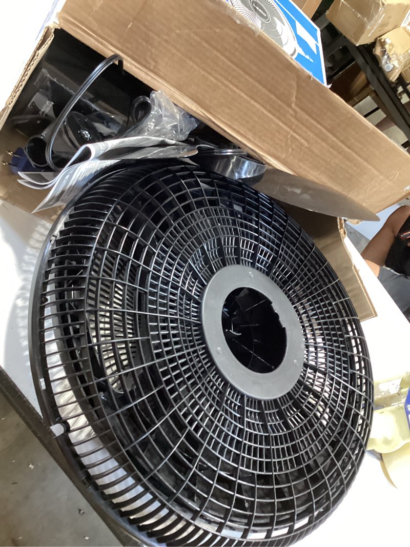 Condition photo showing As Is for lasko 2521 16 inch 3-speed quiet adjustable tilting wide-area oscillating standing pedestal fan for bedroom, kitchen, home, and office, black