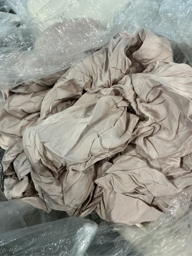 Condition photo showing As Is for quince bamboo sheet set of 4, king, soft blush