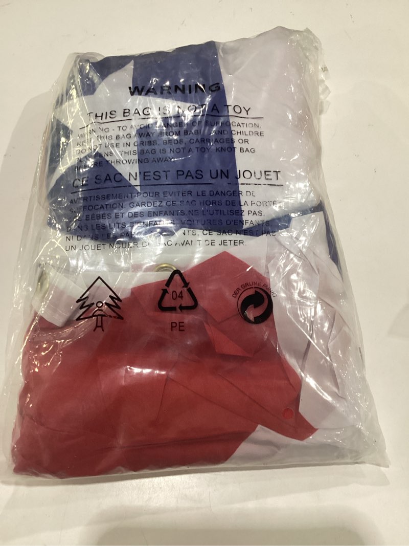 Condition photo showing New/Like New for goaus 3x6 ft american bunting flags with grommets&zip ties, 4th july 250 anniversary decorations outdoor usa patriotic pleated fan banners, red white and blue decor for memorial day (set of 4) 4 3x6 ft