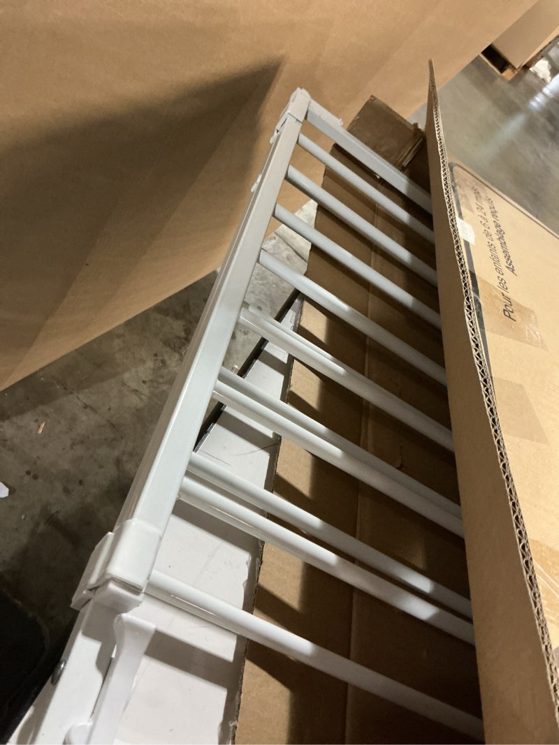 Condition photo showing Good Condition for regalo safety top of stairway & bottom extra wide baby gate, includes banister & wall mounting kit, babies, toddlers & pets, ages 6–24 months, tested & trusted, american designed, family owned white 29-43"w x 30.5"h