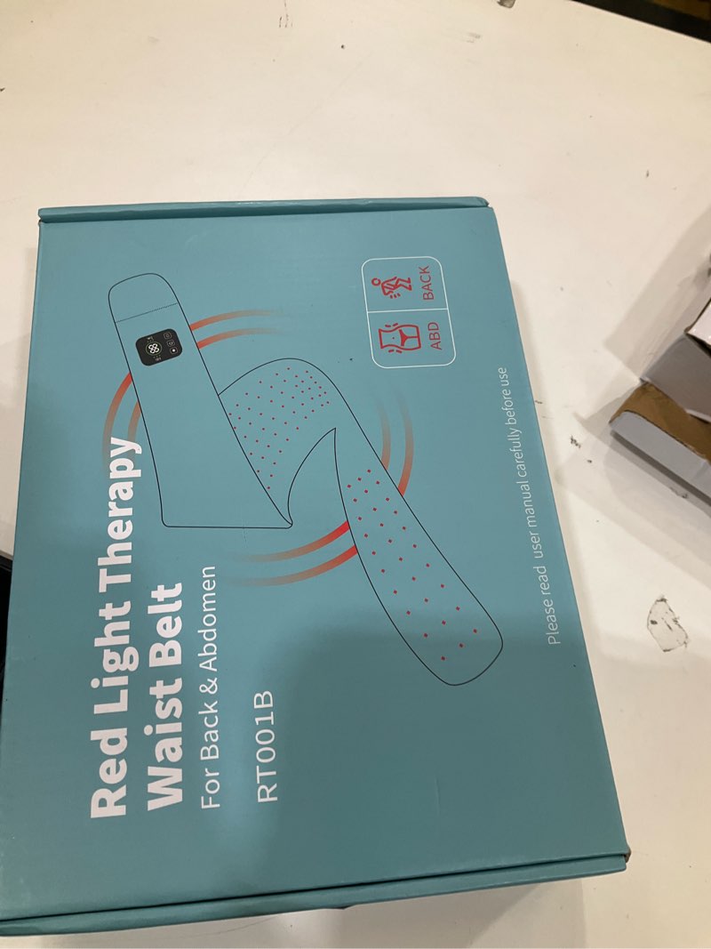 Condition photo showing New/Like New for Red Light Therapy Belt for Back & Abdomen, 5000mAh Cordless Infrared Waist Wrap with Pulse/3-Mode Vibration Massage – Pain Relief, Muscle Relaxation & Circulation Boost, Ideal Gift for Mom & Dad Deep Blue 48-inch (01)