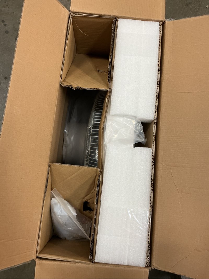 Condition photo showing New/Like New for LEDIARY 22in Enclosed Ceiling Fan with Light and Remote, White Modern Bladeless Ceiling Fan with Bright Light, Led Flush Mount Ceiling Fans for Bedroom, Living Room, Kid Room(6 Speeds, 3000-6000K) 22 Inch White