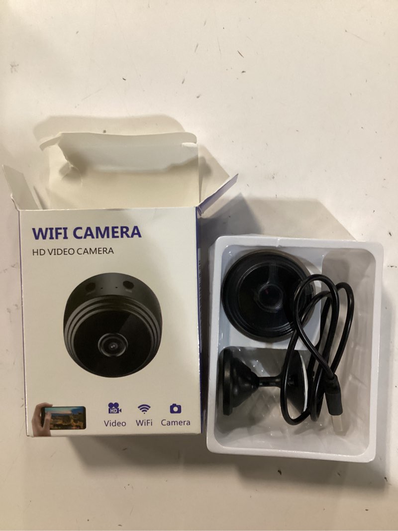 Condition photo showing New/Like New for 1pcs only 0.9 inch hidden camera with audio/video mini small spy home indoor night vision motion detection baby monitor wireless outdoor nanny wifi espias security secret (1, black, mini)
